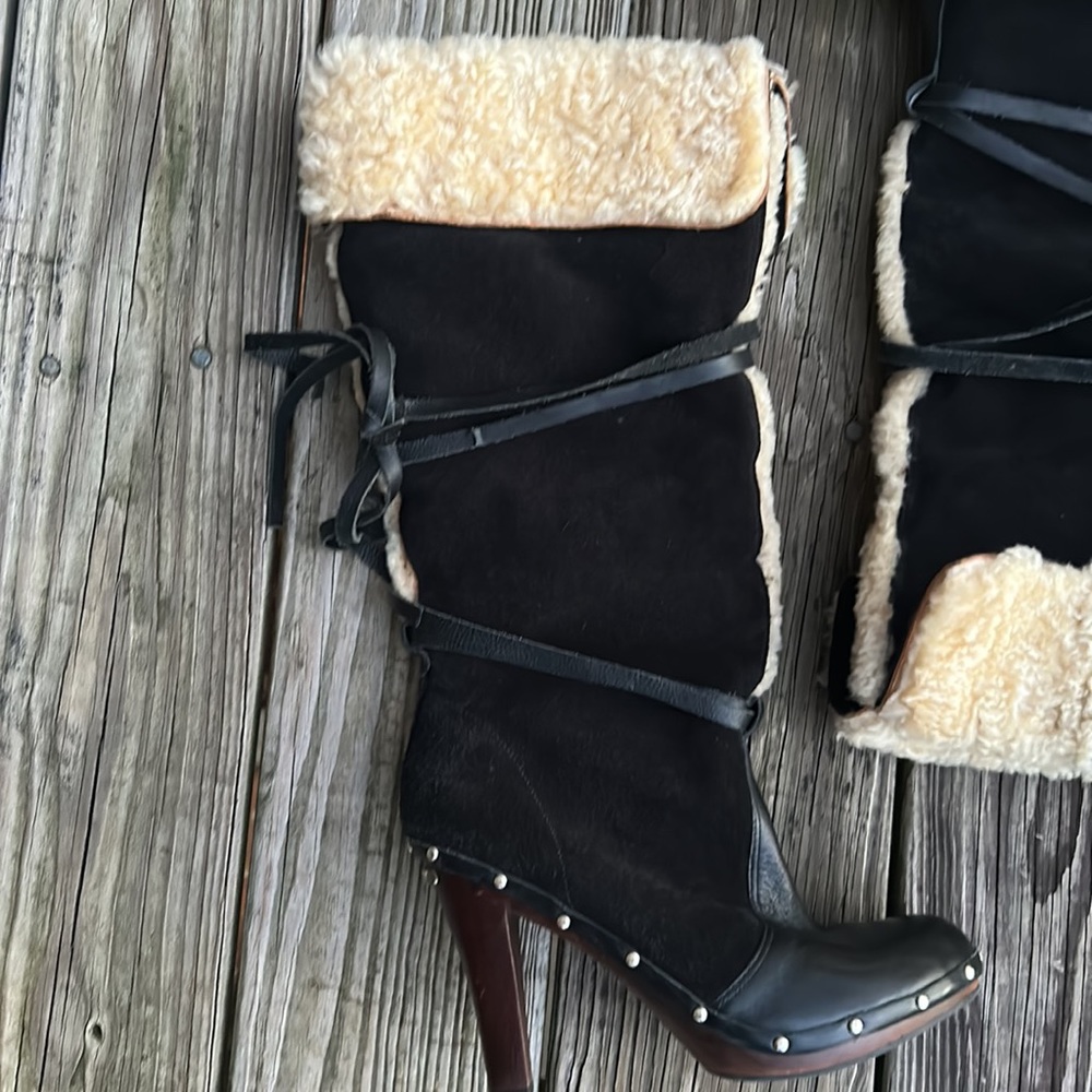 Michael Kors Over the knee Suede Fur Boot - Picture 2 of 6